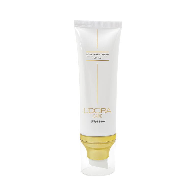 کرم ضدآفتاب +SPF50 بی رنگ لدورا کر مناسب انواع پوست حجم ۸۰ میلی لیتر